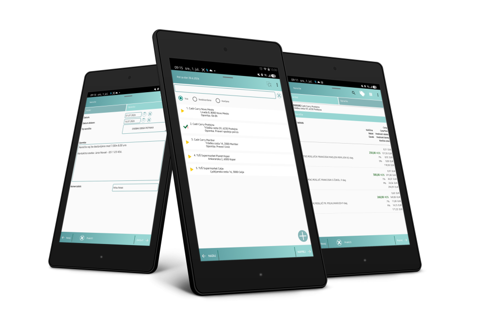 Three tablets running MSP on them